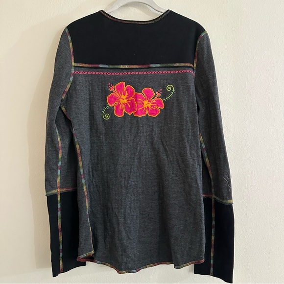 Alp N Rock Embroidered Long Sleeve Henley Top - Picture 6 of 6